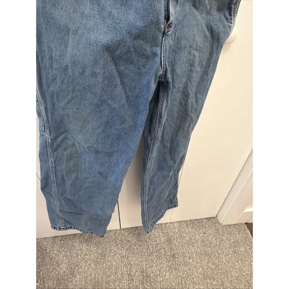 VTG Big Mac Overalls Men's 34x29 Denim BibBCarpenter Farm Work THRASHED/DISTRESS